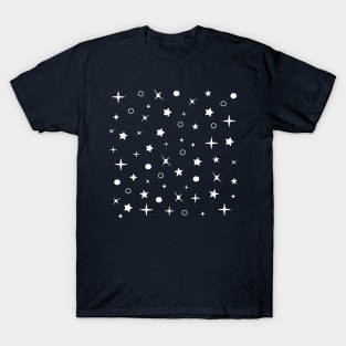 Blue night sky stars pattern T-Shirt